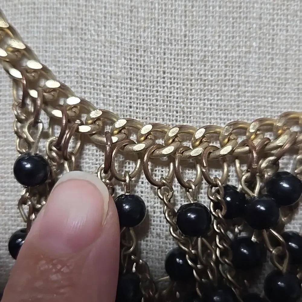 Vintage early 2000s dangling beaded necklace large statement piece
